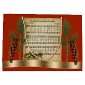 Happy Kerstmis  muziek met Pine Boughs Groot Cadeauzakje (Achterkant)