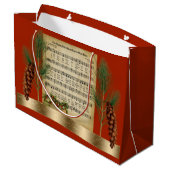Happy Kerstmis  muziek met Pine Boughs Groot Cadeauzakje (Achterkant Gekanteld)