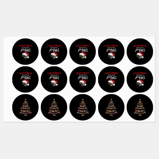 Happy Kerstmis|Ukulele Instrument kerstboom Labels (Vel)