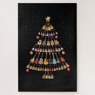 Happy Kerstmis Ukulele Instrument kerstboom Legpuzzel