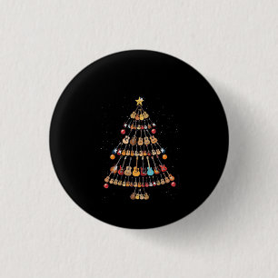 Happy Kerstmis Ukulele Instrument kerstboom Ronde Button 3,2 Cm