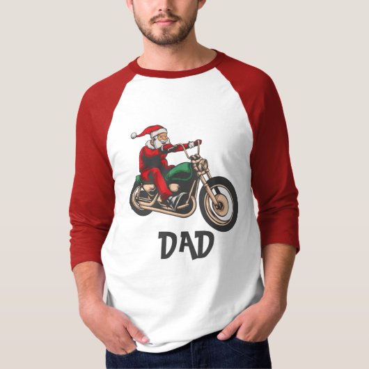 Happy kerstmotorfiets gepersonaliseerd t-shirt (Voorkant)