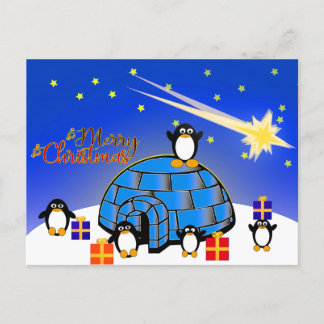 Happy Kerstpinguin Feestdagenkaart