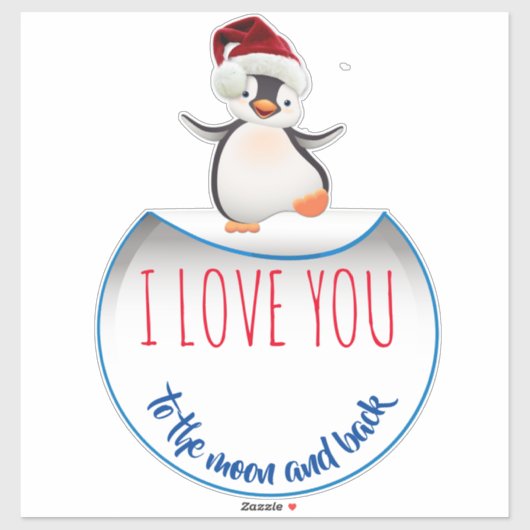 Happy Kerstpinguin Sticker (Vel)