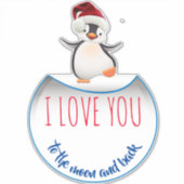 Happy Kerstpinguin Sticker (Voorkant)