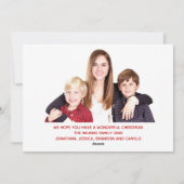 Happy KerstRed Elegant Cursive Script Foto Feestdagenkaart (Achterkant)