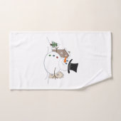 Happy Kerstsnowman Illustratie Bad Handdoek (Handdoek)
