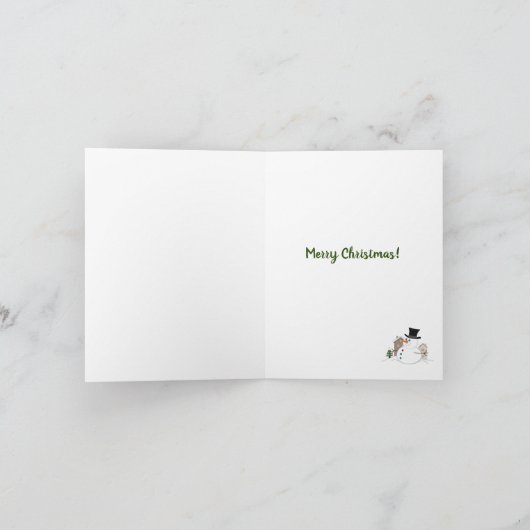Happy Kerstsnowman Illustratie Feestdagen Kaart (Binnen)