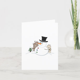 Happy Kerstsnowman Illustratie Feestdagen Kaart