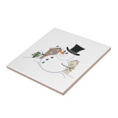 Happy Kerstsnowman Illustratie Tegeltje (Zijkant)