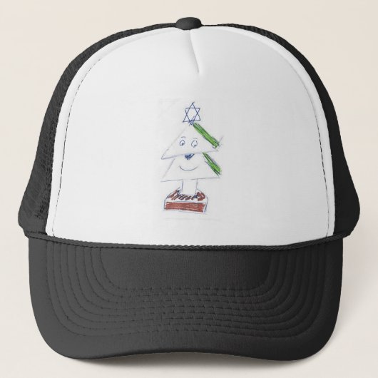 Happy KerstTree Trucker Hat Pet (Voorkant)