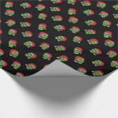Happy KerstZOMBIE SKULL Gift Wrap Black Cadeaupapier (Hoek)