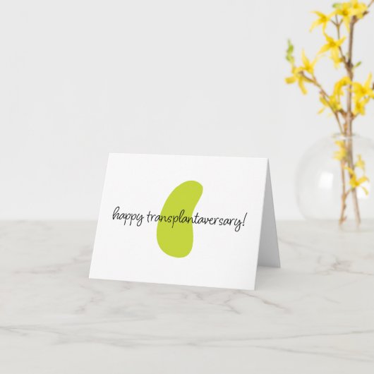 Happy Kidney Transplantaversary Script Notecard Kaart (Gele Bloem)