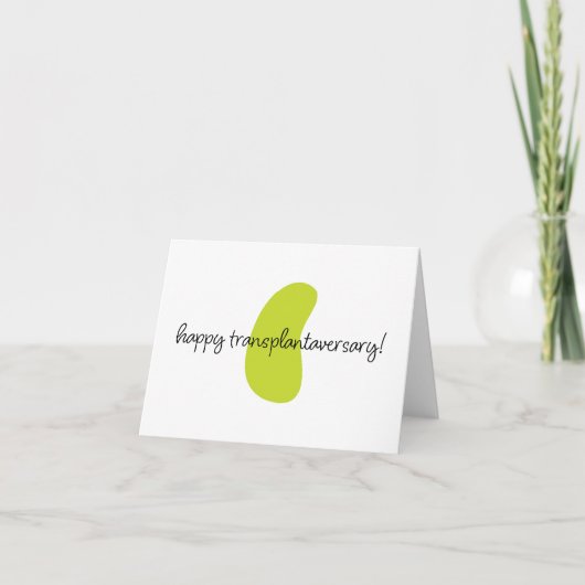 Happy Kidney Transplantaversary Script Notecard Kaart (Voorkant)