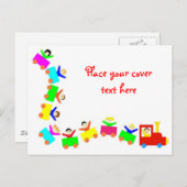 Happy Kids Train Briefkaart (Voorkant / Achterkant)