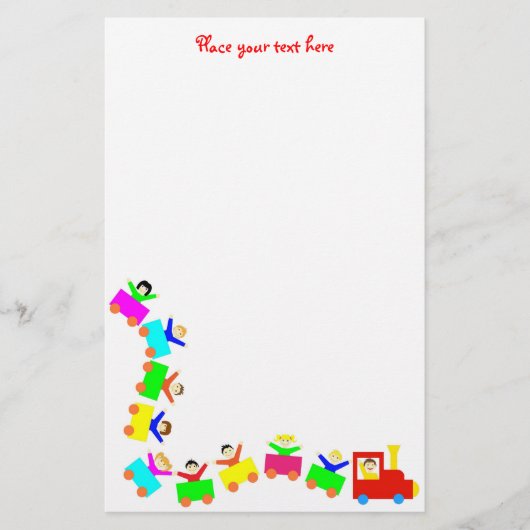 Happy Kids Train Briefpapier (Voorkant)