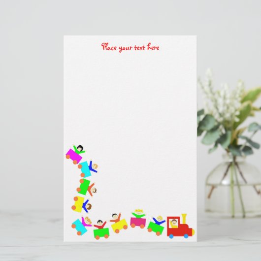 Happy Kids Train Briefpapier (Staand voorkant)