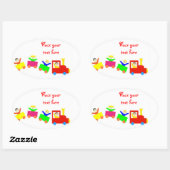 Happy Kids Train Ovale Sticker (Vel)