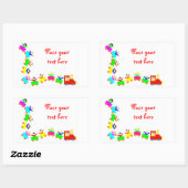 Happy Kids Train Rechthoekige Sticker (Vel)