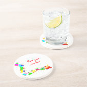 Happy Kids Train Zandsteen Onderzetter (Zijkant)