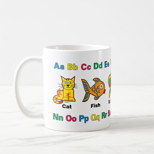 Happy Kinder Alphabet en Animals Cup Koffiemok (Links)