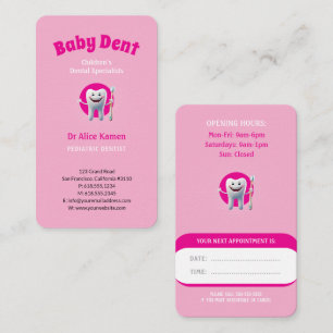 Happy Kinder en Tooth Pink kindertandarts Visitekaartje