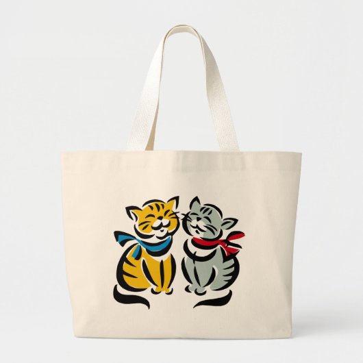 Happy Kittens Grote Tote Bag (Voorkant)