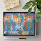 Happy Kitty Cats op regenboogwolken Tissuepapier (Geschenk)