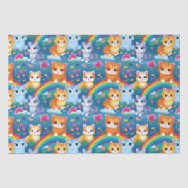 Happy Kitty Cats op regenboogwolken Tissuepapier