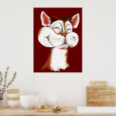 Happy Kitty Face Poster (Cuisine)