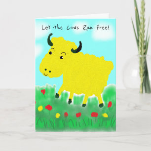 Happy Koe Vegan Verjaardag Kaart