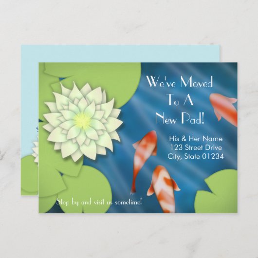 Happy Koi Moving Faire-part (Devant / Derrière)