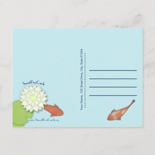 Happy Koi Moving Faire-part (Dos)