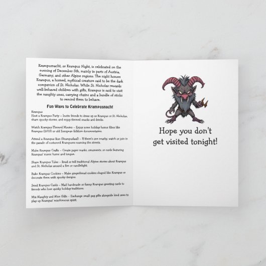 Happy Krampusnacht - December 5th Kaart (Binnen)