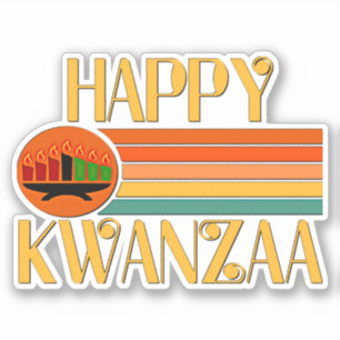 Happy Kwanzaa 7 kaarsen, Kiss Cut Sticker