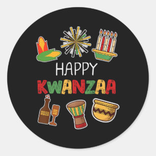 Happy Kwanzaa Afro-Amerikaanse vakantie Ronde Sticker