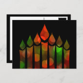 Happy Kwanzaa Bokeh Kinara Briefkaart (Voorkant / Achterkant)