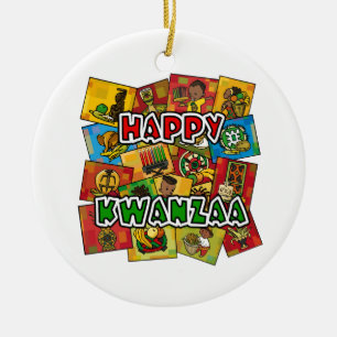 Happy Kwanzaa Collage Keramisch Ornament