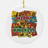 Happy Kwanzaa Collage Keramisch Ornament (Achterkant)