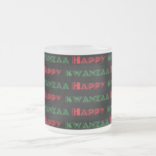 Happy Kwanzaa Greeting 2 Matglas Koffiemok (Center)