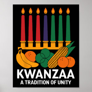 Happy Kwanzaa Kaarsen Afrika Vakantie Afrikaans Am Poster