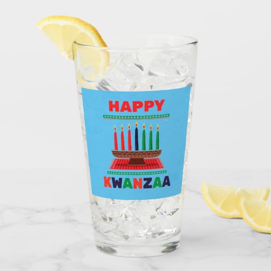 Happy Kwanzaa Kinara Glas (Voorkant ijs)