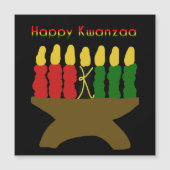 Happy Kwanzaa Kinara Magnetische Uitnodiging (Voorkant)