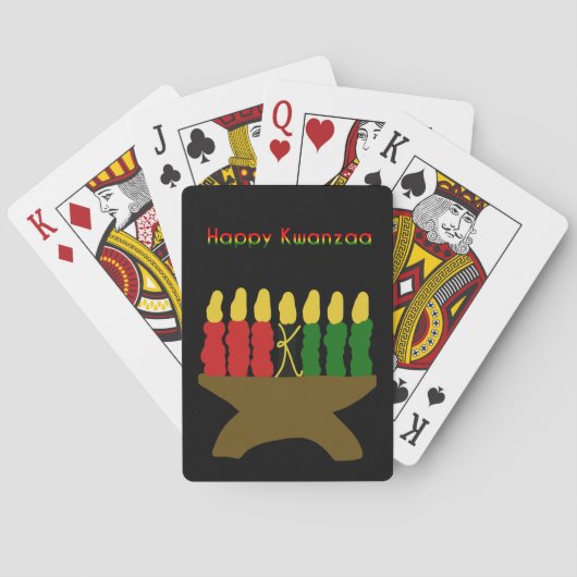 Happy Kwanzaa Kinara Pokerkaarten (Achterkant)