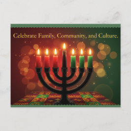 Happy Kwanzaa Kinara Postcard Briefkaart