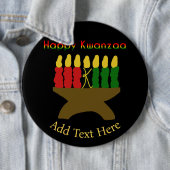 Happy Kwanzaa Kinara Ronde Button 6,0 Cm (In situ)