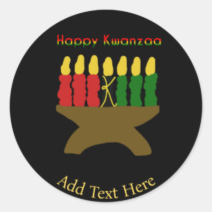 Happy Kwanzaa Kinara Ronde Sticker