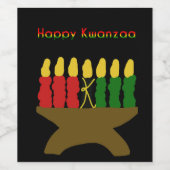 Happy Kwanzaa Kinara Wijn Etiket (Enkel label)