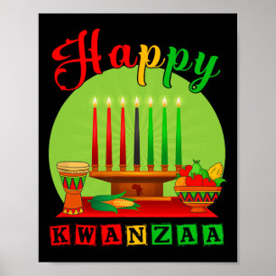 Happy Kwanzaa Kinara Zeven kaarsen Principes van K Poster