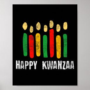 Happy Kwanzaa Kinara Zeven kaarsen Principes van K Poster